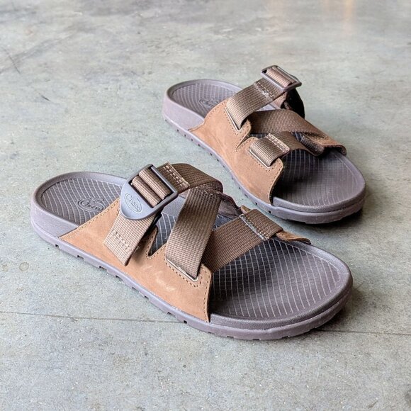 Chaco Lowdown Leather Slide Sandals Brown Women's size 8 - Picture 2 of 13
